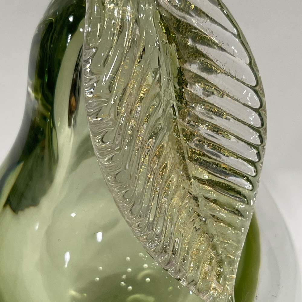 Alfredo Barbini Sommerso Gold Fleck Decor Murano Art ITALY Glass Pear Bookend - Picture 2 of 16